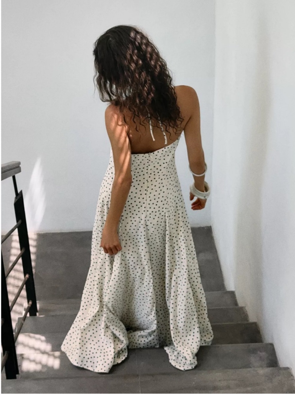 Zara POLKA DOT MIDI DRESS - Picture 6 of 6